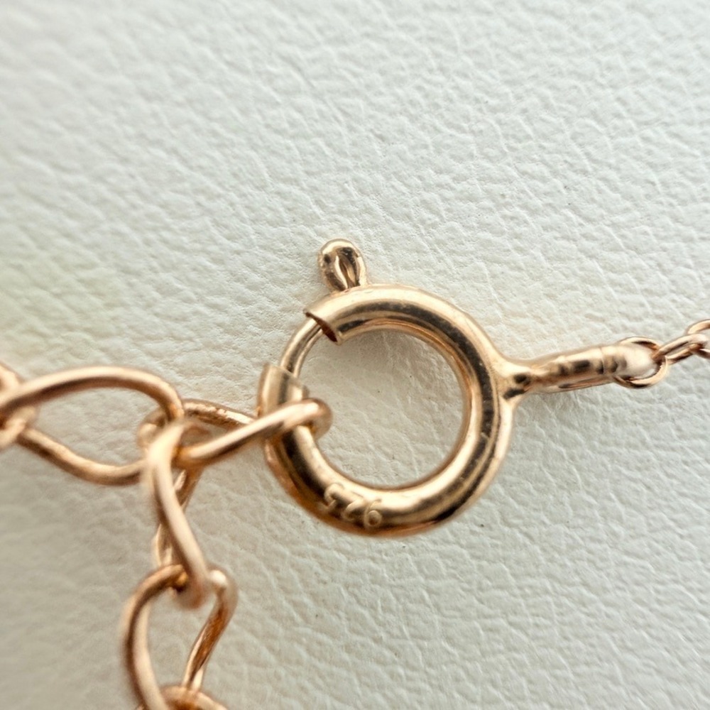 Rose Gold Sterling Silver Heart Pendant Necklace Yellow Crystal Statement Boho - Picture 5 of 6